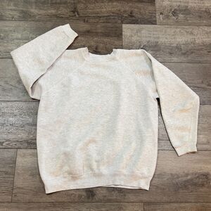 Vintage 80s Hanes Tri-Blend Raglan Gray Sweatshirt Made in USA - Men's Size XXL